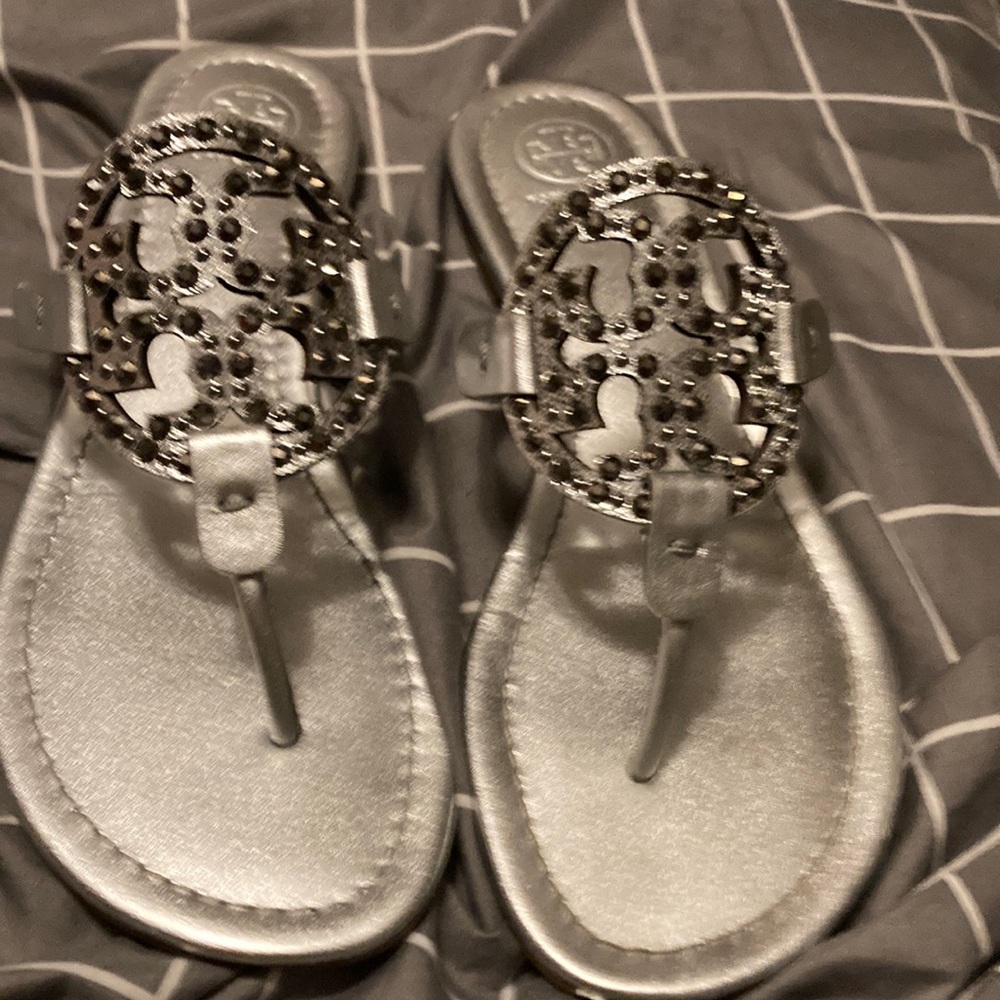 Tory Burch silver sandal